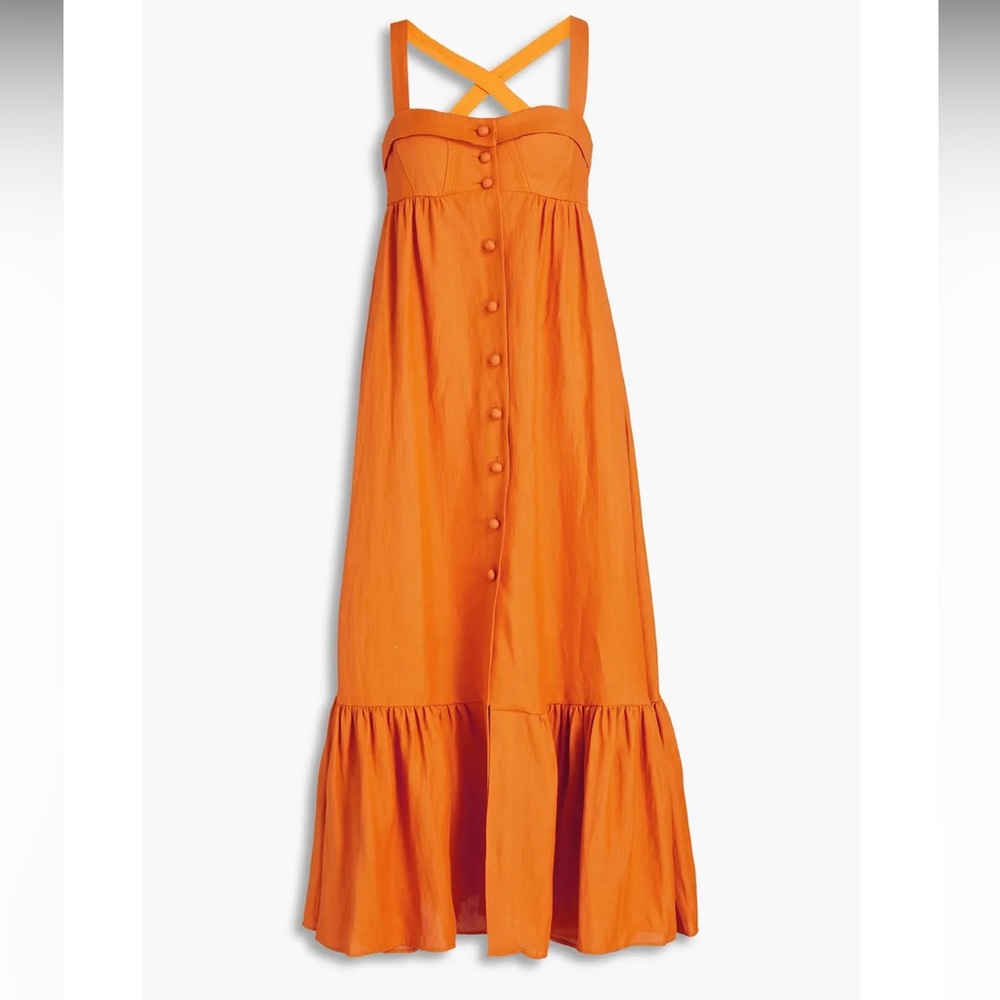 Sandro tulipe gathered shantung midi dress